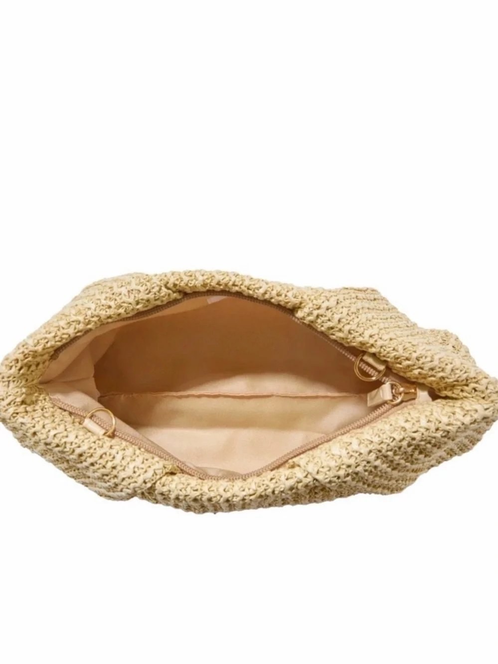 Capittana Woven Straw clutch Chain-Handle Shoulder Bag in Beige NWT